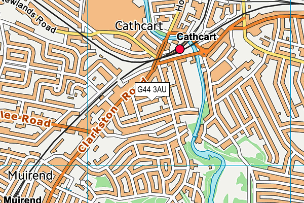 G44 3AU map - OS VectorMap District (Ordnance Survey)