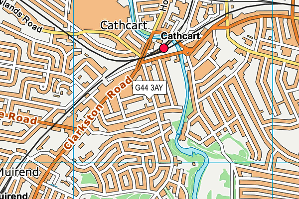 G44 3AY map - OS VectorMap District (Ordnance Survey)