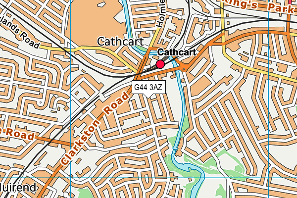 G44 3AZ map - OS VectorMap District (Ordnance Survey)