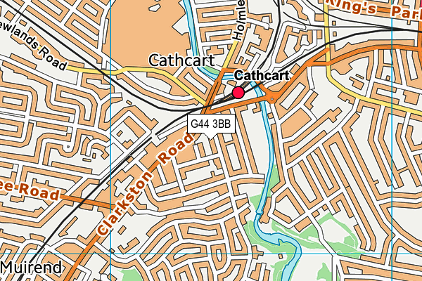 G44 3BB map - OS VectorMap District (Ordnance Survey)