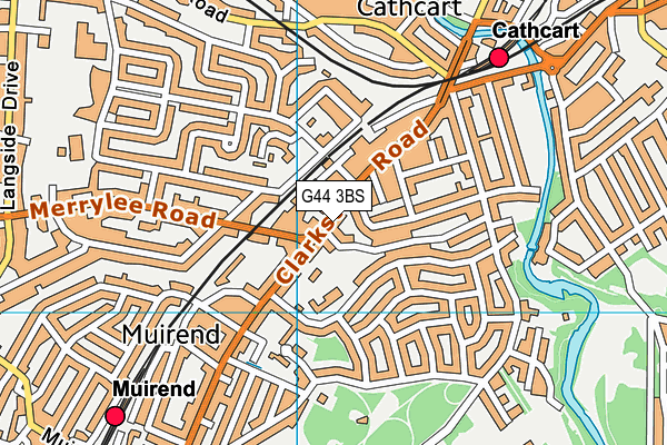 G44 3BS map - OS VectorMap District (Ordnance Survey)
