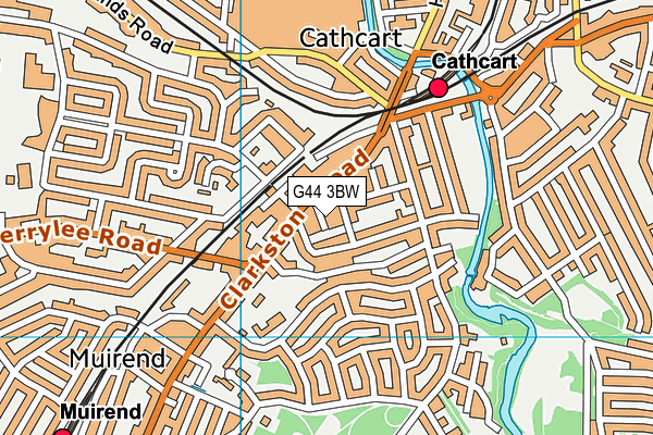 G44 3BW map - OS VectorMap District (Ordnance Survey)