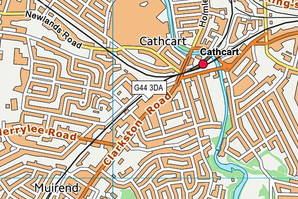 G44 3DA map - OS VectorMap District (Ordnance Survey)