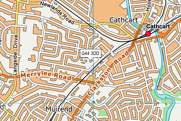 G44 3DD map - OS VectorMap District (Ordnance Survey)