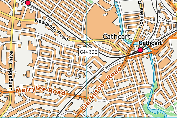 G44 3DE map - OS VectorMap District (Ordnance Survey)