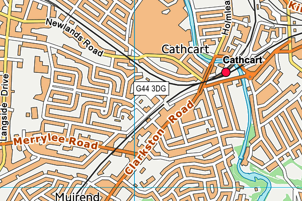 G44 3DG map - OS VectorMap District (Ordnance Survey)