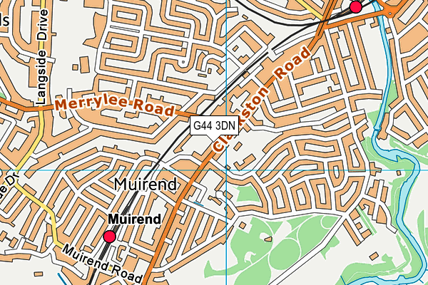 G44 3DN map - OS VectorMap District (Ordnance Survey)