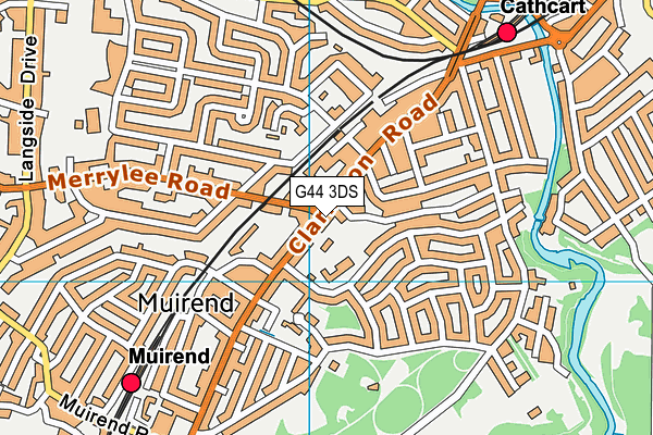 G44 3DS map - OS VectorMap District (Ordnance Survey)