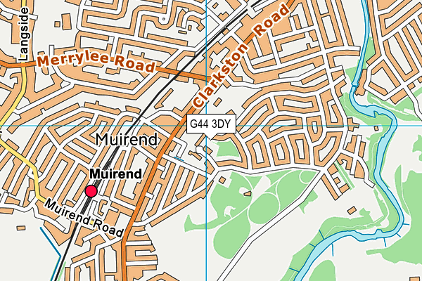 G44 3DY map - OS VectorMap District (Ordnance Survey)