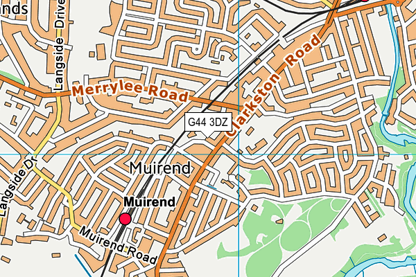 G44 3DZ map - OS VectorMap District (Ordnance Survey)