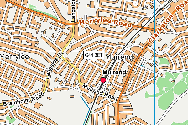 G44 3ET map - OS VectorMap District (Ordnance Survey)