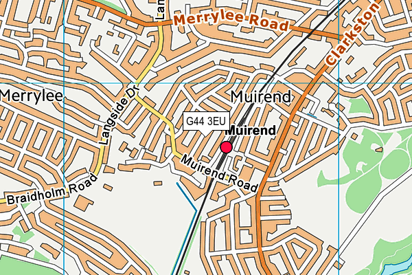 G44 3EU map - OS VectorMap District (Ordnance Survey)