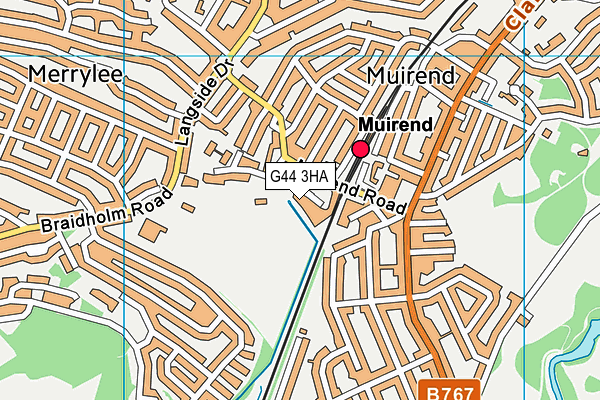 G44 3HA map - OS VectorMap District (Ordnance Survey)