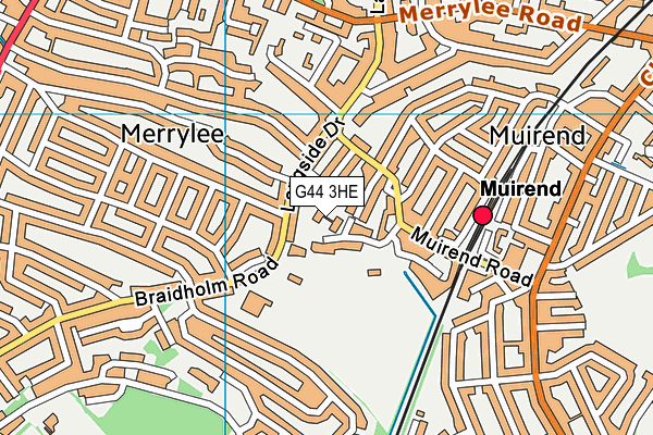 G44 3HE map - OS VectorMap District (Ordnance Survey)