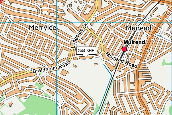 G44 3HF map - OS VectorMap District (Ordnance Survey)