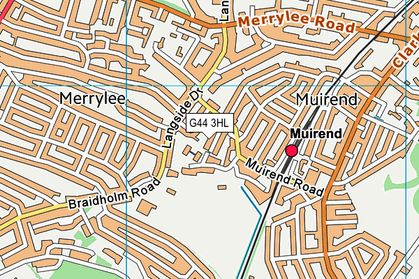 G44 3HL map - OS VectorMap District (Ordnance Survey)