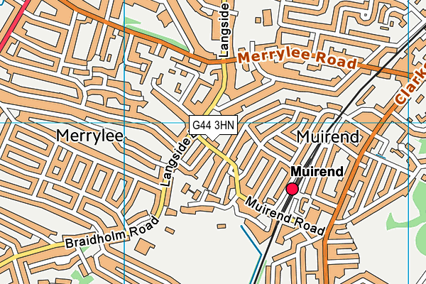 G44 3HN map - OS VectorMap District (Ordnance Survey)