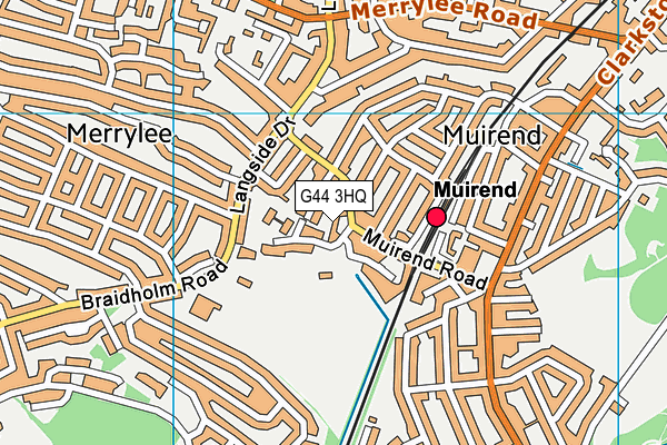 G44 3HQ map - OS VectorMap District (Ordnance Survey)