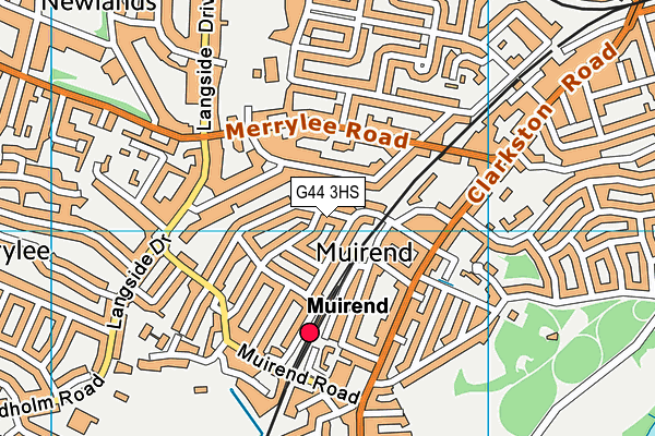 G44 3HS map - OS VectorMap District (Ordnance Survey)