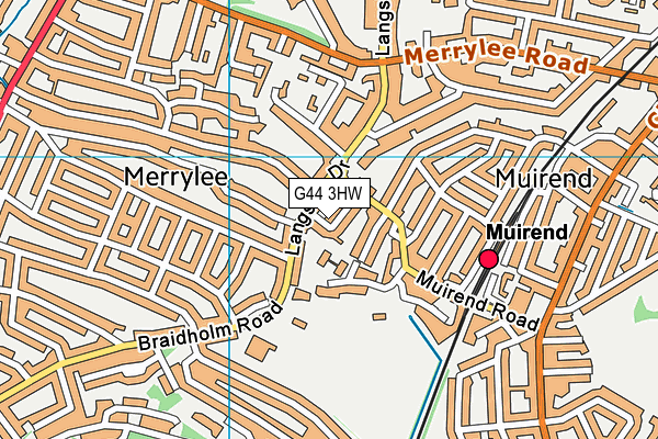 G44 3HW map - OS VectorMap District (Ordnance Survey)