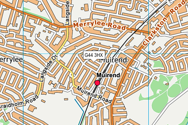 G44 3HX map - OS VectorMap District (Ordnance Survey)