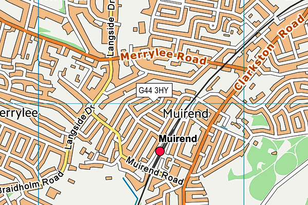 G44 3HY map - OS VectorMap District (Ordnance Survey)