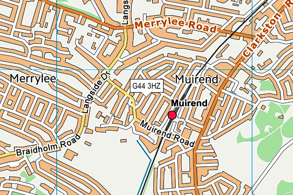 G44 3HZ map - OS VectorMap District (Ordnance Survey)