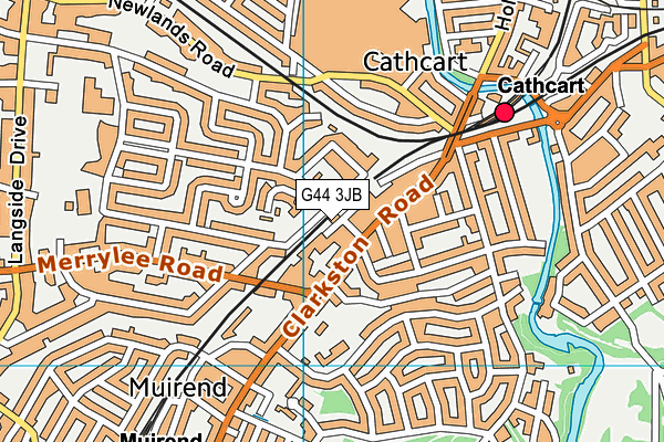 G44 3JB map - OS VectorMap District (Ordnance Survey)