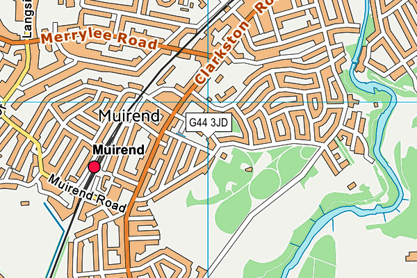 G44 3JD map - OS VectorMap District (Ordnance Survey)