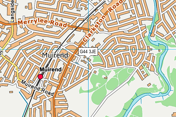 G44 3JE map - OS VectorMap District (Ordnance Survey)