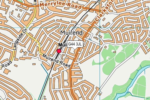 G44 3JL map - OS VectorMap District (Ordnance Survey)