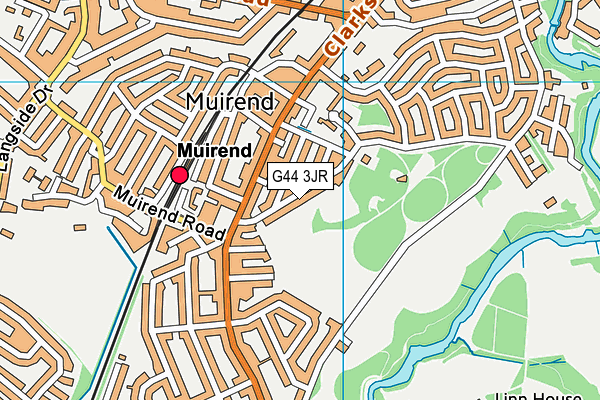 G44 3JR map - OS VectorMap District (Ordnance Survey)