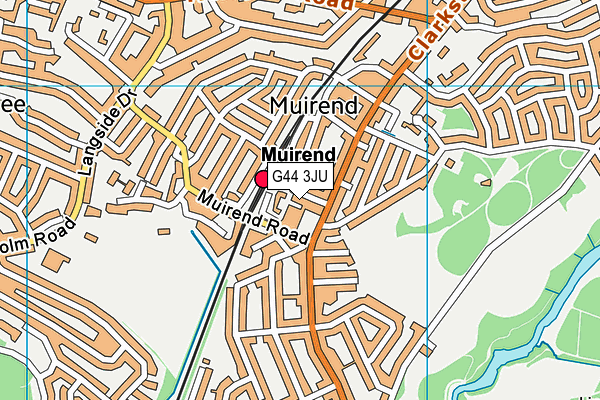 G44 3JU map - OS VectorMap District (Ordnance Survey)