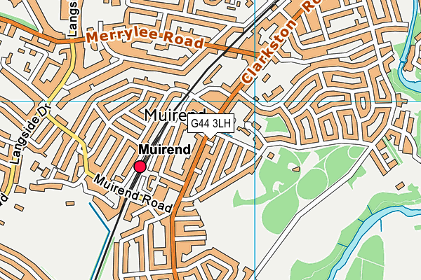 G44 3LH map - OS VectorMap District (Ordnance Survey)