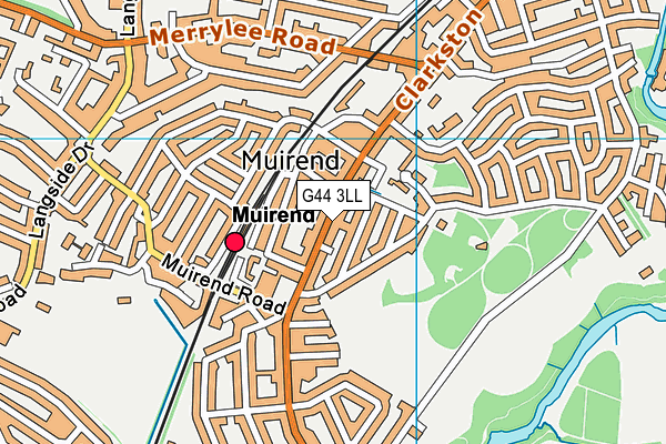 G44 3LL map - OS VectorMap District (Ordnance Survey)