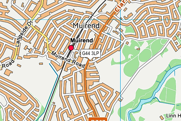 G44 3LP map - OS VectorMap District (Ordnance Survey)