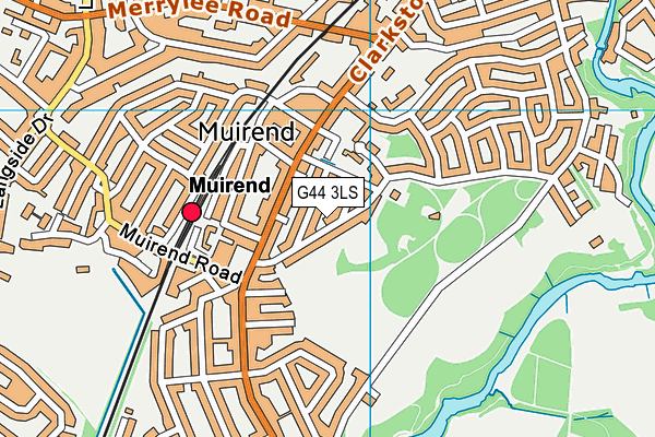 G44 3LS map - OS VectorMap District (Ordnance Survey)