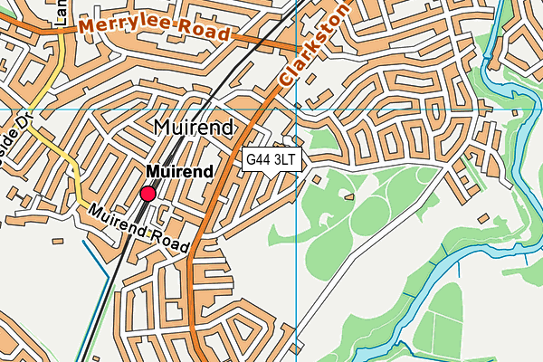 G44 3LT map - OS VectorMap District (Ordnance Survey)