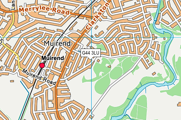 G44 3LU map - OS VectorMap District (Ordnance Survey)