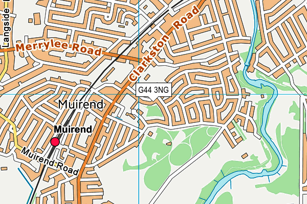 G44 3NG map - OS VectorMap District (Ordnance Survey)