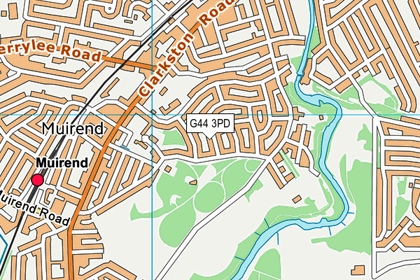 G44 3PD map - OS VectorMap District (Ordnance Survey)