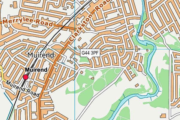 G44 3PF map - OS VectorMap District (Ordnance Survey)