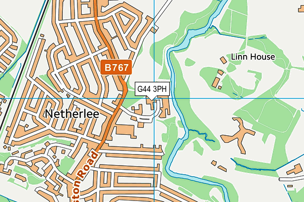 G44 3PH map - OS VectorMap District (Ordnance Survey)