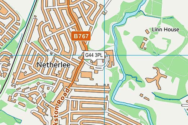 G44 3PL map - OS VectorMap District (Ordnance Survey)