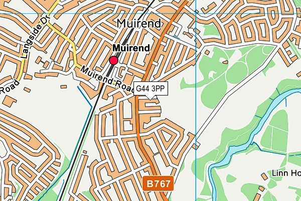 G44 3PP map - OS VectorMap District (Ordnance Survey)