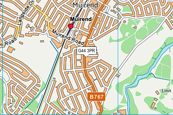 G44 3PR map - OS VectorMap District (Ordnance Survey)