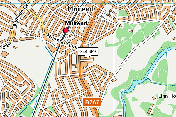 G44 3PS map - OS VectorMap District (Ordnance Survey)