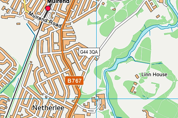 G44 3QA map - OS VectorMap District (Ordnance Survey)