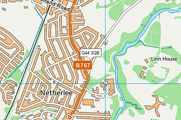 G44 3QB map - OS VectorMap District (Ordnance Survey)