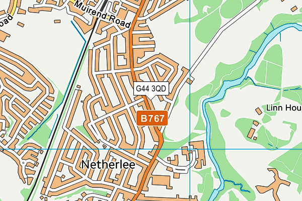 G44 3QD map - OS VectorMap District (Ordnance Survey)